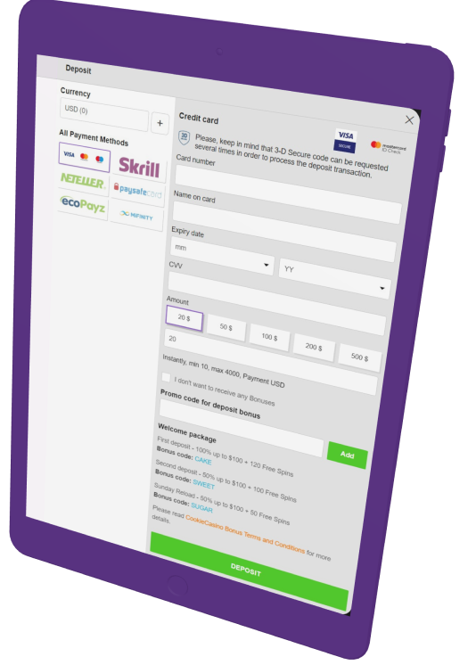 CookieCasino Payment